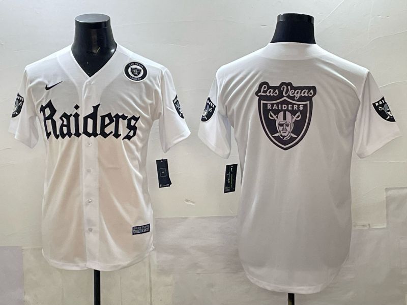 Men 2025 Oakland Raiders Blank white 6th generation Joint Name Nike Limited NFL Jersey style 019